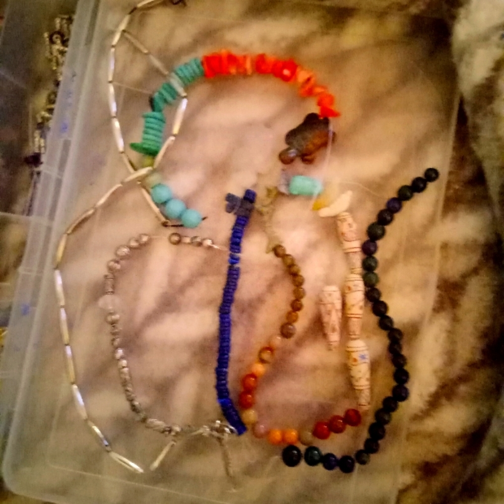 Turquoise, onyx, coral stone beads etc.